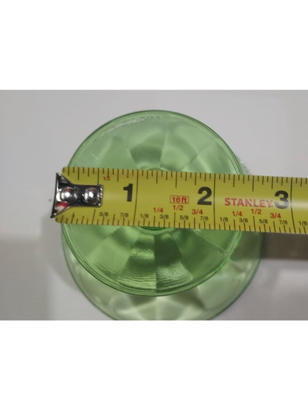 Federal Glass Company Pudding Custard Sherbet 2 Cups Glowy Depression Green - Picture 12 of 16